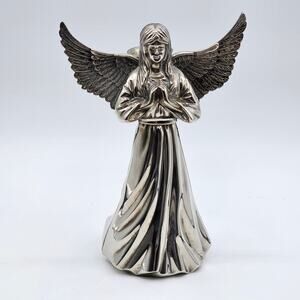 International Silver Company Angel Candle Holder Statue Silver Plated Figurine